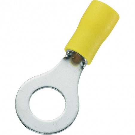 Cosse à oeillet 5mm jaune pour câble de 6mm2