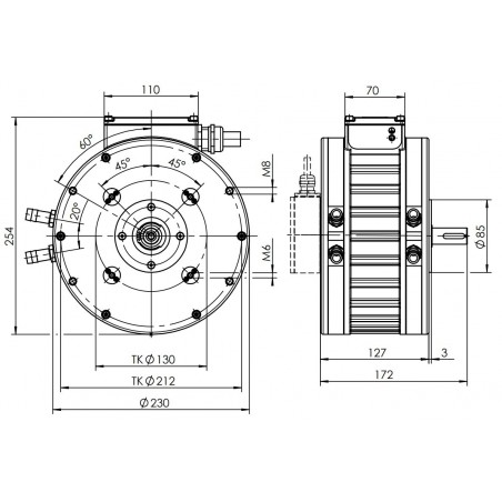 Synchronous motor Heinzmann PMS120W 96VDC 6000rpm