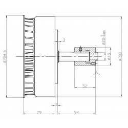 Génératrice ME1112 PMSM Brushless 2kW 240V 2400tr/min