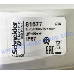 Female socket 63A PK yellow 3P+N+T 81677