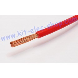 Câble souple 6mm2 rouge H07 V-K le mètre