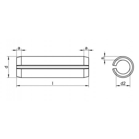 Elastic pin STAINLESS STEEL A1 8X40 thick series