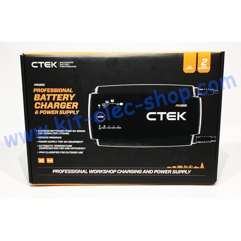 CTEK PRO25S Chargeur De Batterie 12V 25A, Alimentation, Mainteneur De  Charge De Batterie, Chargeur Batterie Lithium, Chargeur De Batterie Voiture  Et