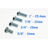 Pack de vis US 3/8 22mm inox pour la fixation des moteurs MOTENERGY