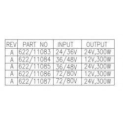 Convertisseur DC-DC SEVCON 36V-48V vers 24V 300W 622/11085