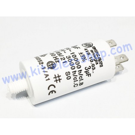 Start-up capacitor 3uF 450V DUCATI double faston 416.10.0364