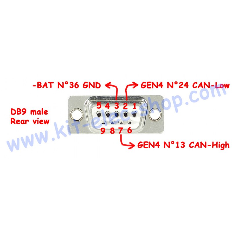 Câble CAN connecteur OBD2 femelle 16 broches vers DB9 mâle