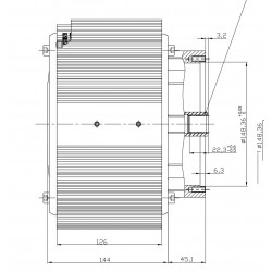 Synchronous motor ME2401 PMSM brushless 20kW hollow axis