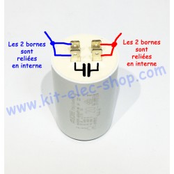 Condensateur de démarrage 30uF 425-475V DUCATI double faston vis 92mm 416.10.7064