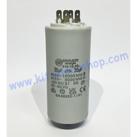 Start-up capacitor 35uF 450V DUCATI double faston screw 416.10.28