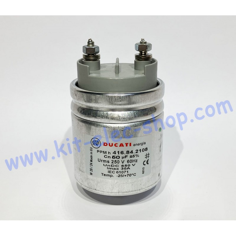 Start-up capacitor 50uF 250VAC DUCATI aluminium 416.84.2108