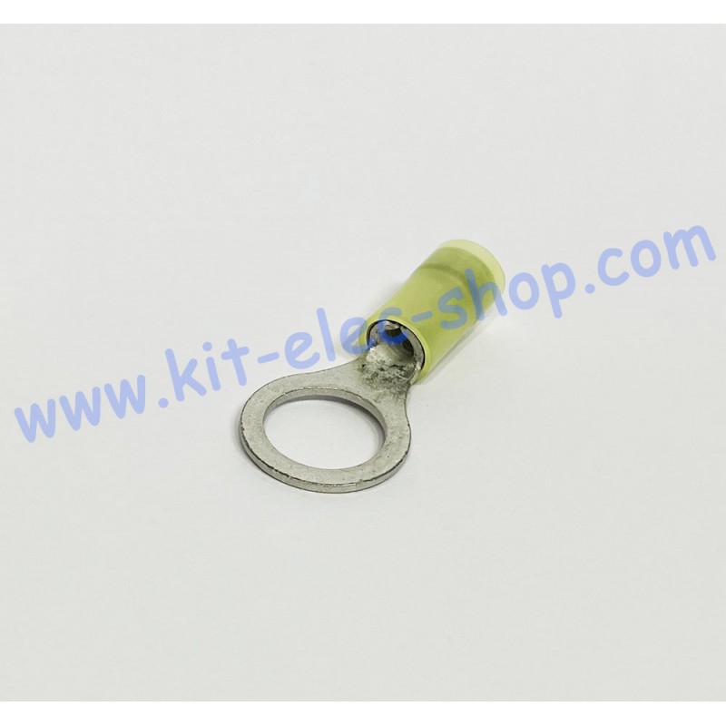 Yellow 10mm ring crimp terminal for 6mm2 cable