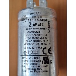 Start-up capacitor 2uF 425V-500V DUCATI double faston alu 416.33.6064