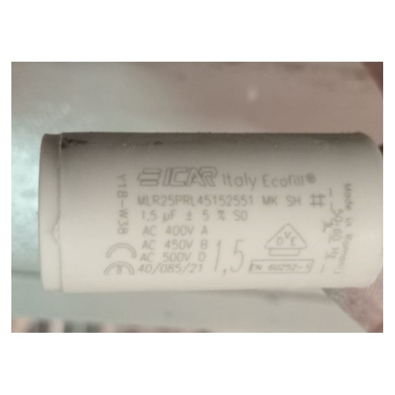 Start-up capacitor 1.5uF 450V ICAR ECOFILL MLR 25 PRL wires