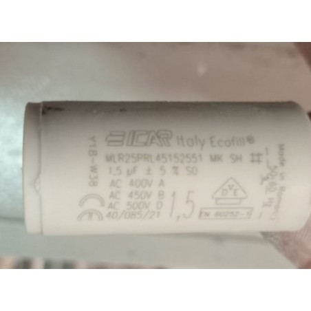 Start-up capacitor 1.5uF 450V ICAR ECOFILL MLR 25 PRL wires