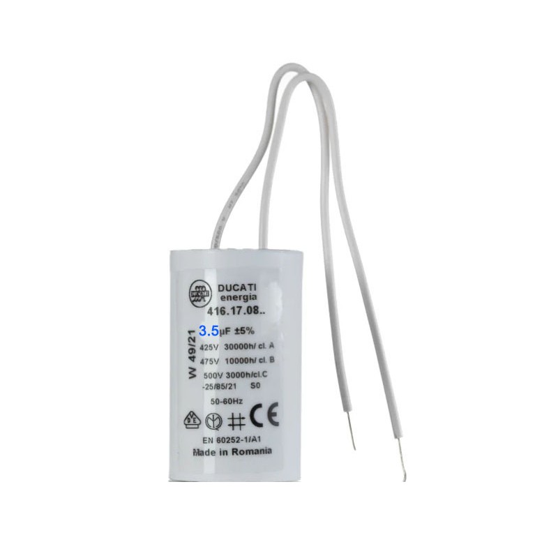 Start-up capacitor 3.5uF 450V DUCATI wires 416.17.06