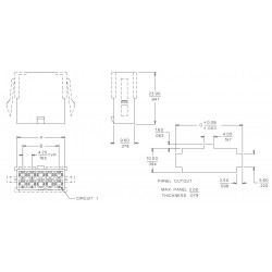 MOLEX female 14 pin connector with 14 male contacts