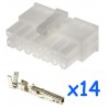 Connecteur MOLEX mâle 14 broches avec 14 contacts femelle