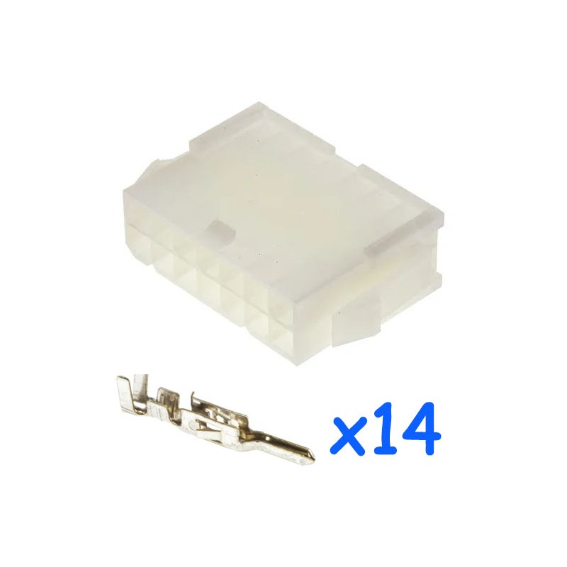 MOLEX female 14 pin connector with 14 male contacts