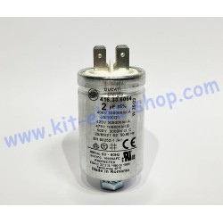 Start-up capacitor 2uF 425V-500V DUCATI double faston alu 416.33.6064