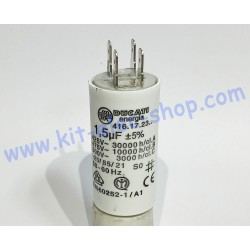 Start-up capacitor 1.5uF 425-500V DUCATI double faston 416.17.2380