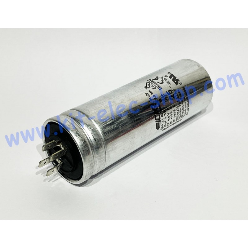 Aluminium starting capacitor 25uF 450V ICAR ECOFILL MLR25L double faston