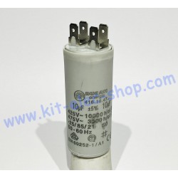 Start-up capacitor 10uF 425-475V DUCATI double faston 416.10.4764