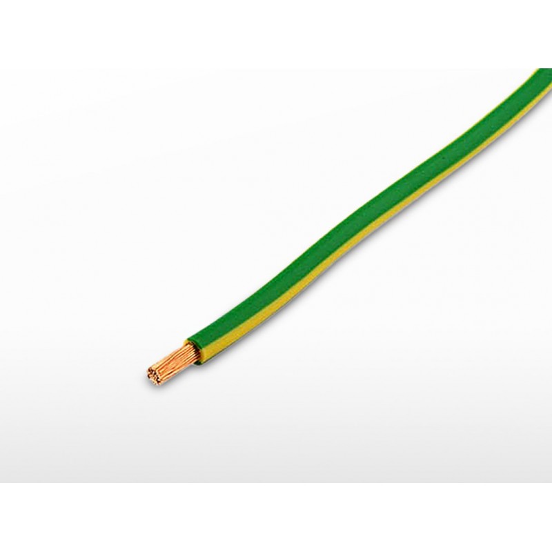 Yellow-Green flexible H05V-K 1mm2 cable per meter