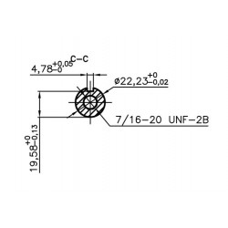 US TH screw 7/16-20 UNF 2+1/4 inch zinc