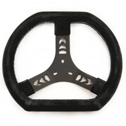 Flat black suede steering wheel