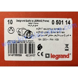 Male plug 230V 2P+T Legrand 050114 with Gencod