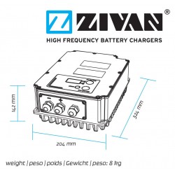 Chargeur ZIVAN SG3 24V 80A étanche pour batterie au Plomb G3BTQ9-02090X