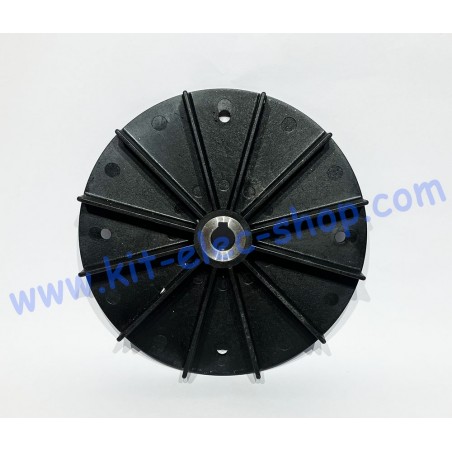 Plastic fan with metal insert for ME1306 motor