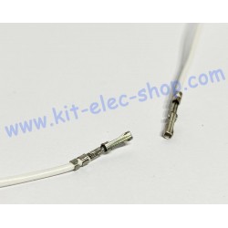 Cable blanc 0.2mm2 serti avec un contact femelle pour AMPMODU MOD II