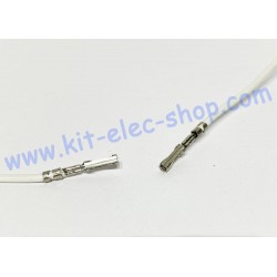 Cable blanc 0.2mm2 serti avec un contact femelle pour AMPMODU MOD II