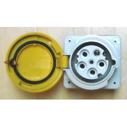 Female socket 63A PK yellow 3P+N+T 81677