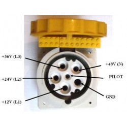 Female socket 63A PK yellow 3P+N+T 81677