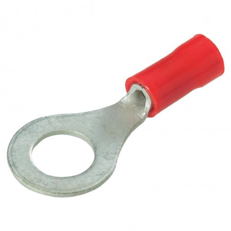 Red 6mm ring crimp terminal for 1.5mm2 cable